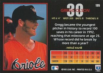 Gregg Olson  baseball card collectible - Main Image 2