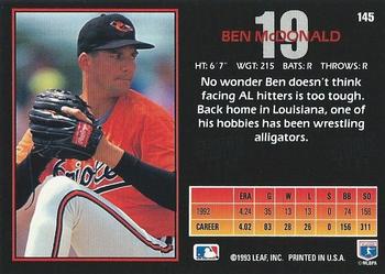 Ben McDonald  baseball card collectible - Main Image 2