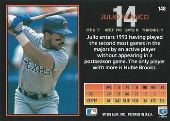 Julio Franco  baseball card collectible - Main Image 2