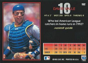 David Valle  baseball card collectible - Main Image 2
