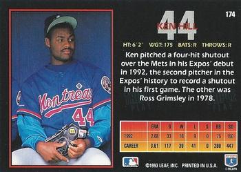 Ken Hill  baseball card collectible - Main Image 2