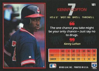 Kenny Lofton  baseball card collectible - Main Image 2