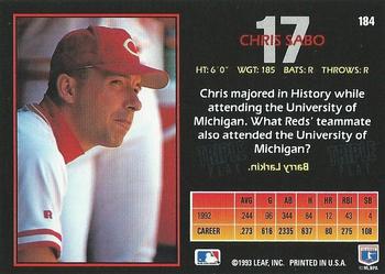 Chris Sabo  baseball card collectible - Main Image 2
