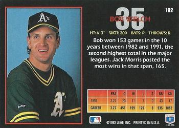Bob Welch  baseball card collectible - Main Image 2