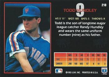 Todd Hundley  baseball card collectible - Main Image 2