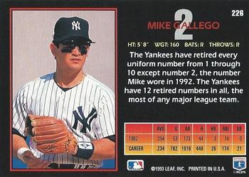 Mike Gallego  baseball card collectible - Main Image 2