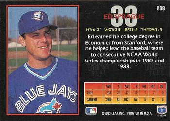 Ed Sprague  baseball card collectible - Main Image 2