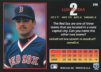 Luis Rivera  baseball card collectible - Main Image 2