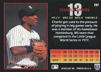 Charlie Hayes  baseball card collectible - Main Image 2