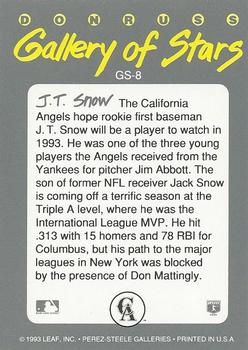 J.T. Snow  baseball card collectible - Main Image 2
