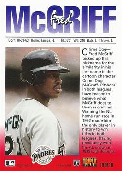 Fred McGriff  baseball card collectible - Main Image 2
