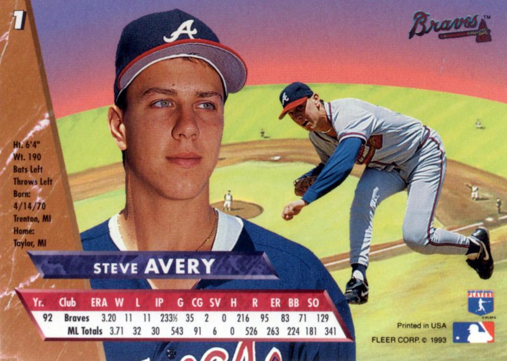 Steve Avery  baseball card collectible - Main Image 2