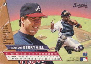 Damon Berryhill  baseball card collectible - Main Image 2