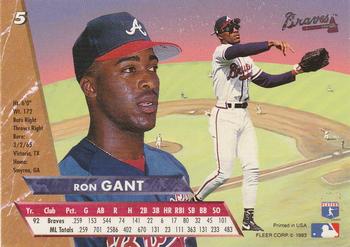 Ron Gant  baseball card collectible - Main Image 2