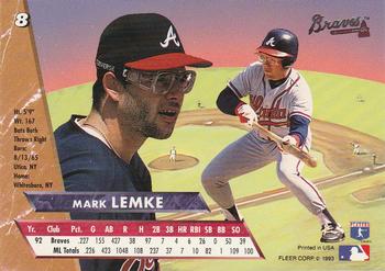 Mark Lemke  baseball card collectible - Main Image 2