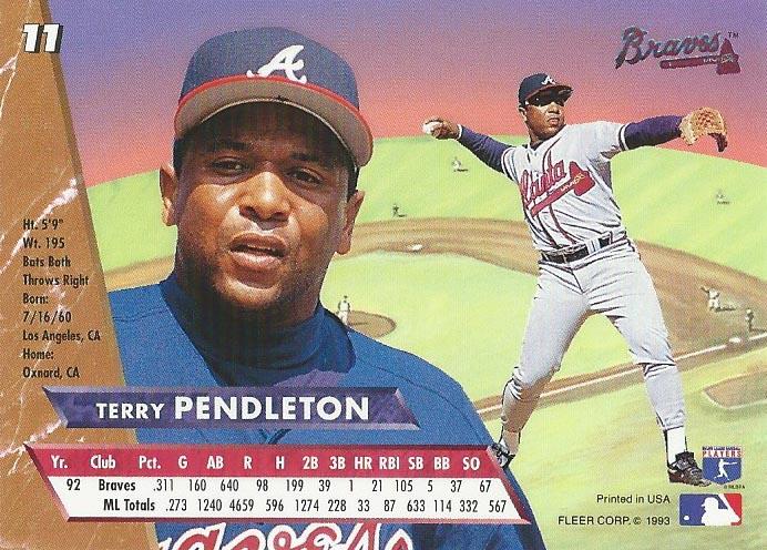 Terry Pendleton  baseball card collectible - Main Image 2
