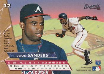Deion Sanders  baseball card collectible - Main Image 2