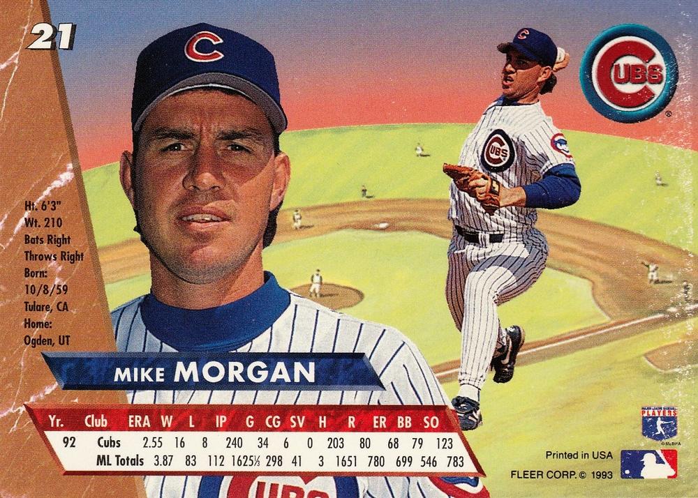 Mike Morgan  baseball card collectible - Main Image 2