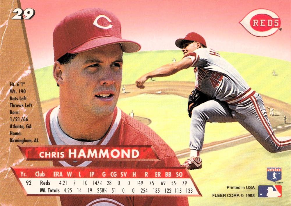 Chris Hammond  baseball card collectible - Main Image 2