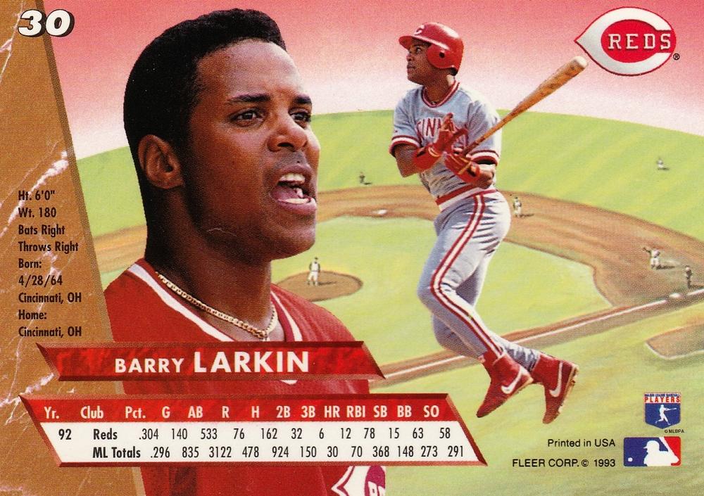 Barry Larkin  baseball card collectible - Main Image 2