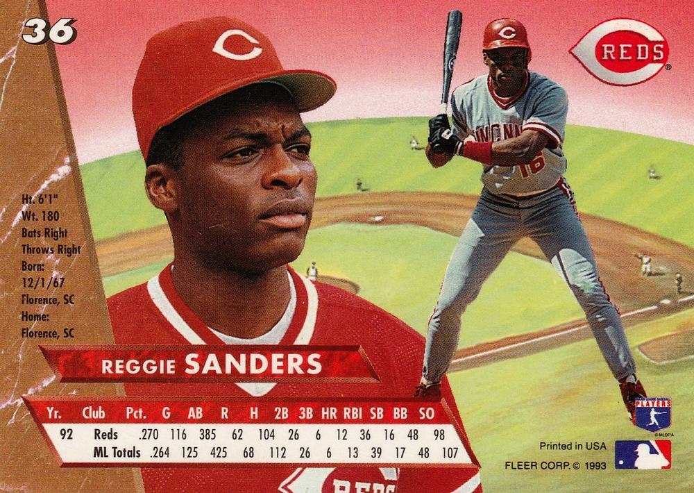 Reggie Sanders  baseball card collectible - Main Image 2