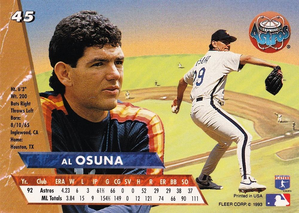 Al Osuna  baseball card collectible - Main Image 2