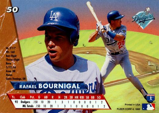 Rafael Bournigal  baseball card collectible - Main Image 2