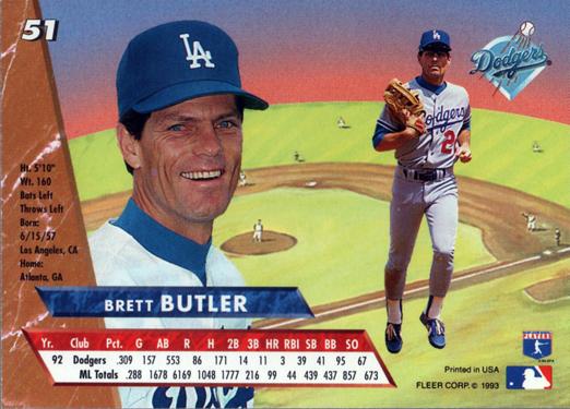 Brett Butler  baseball card collectible - Main Image 2