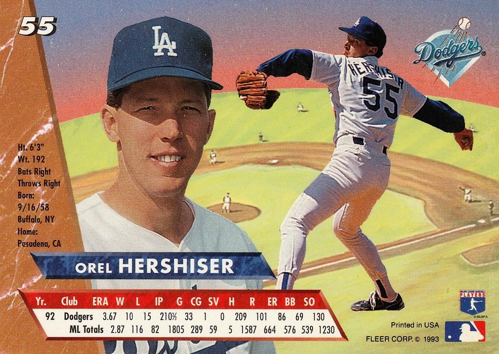 Orel Hershiser  baseball card collectible - Main Image 2