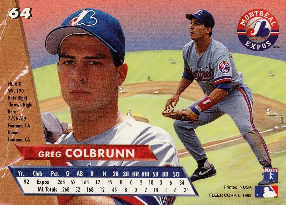 Greg Colbrunn  baseball card collectible - Main Image 2