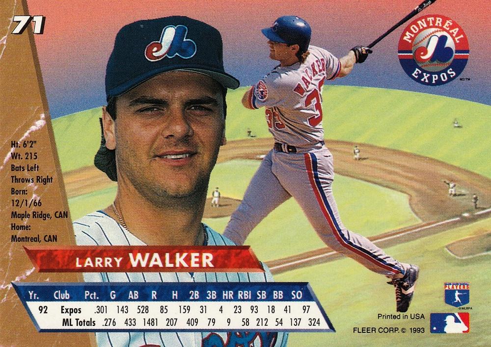 Larry Walker  baseball card collectible - Main Image 2