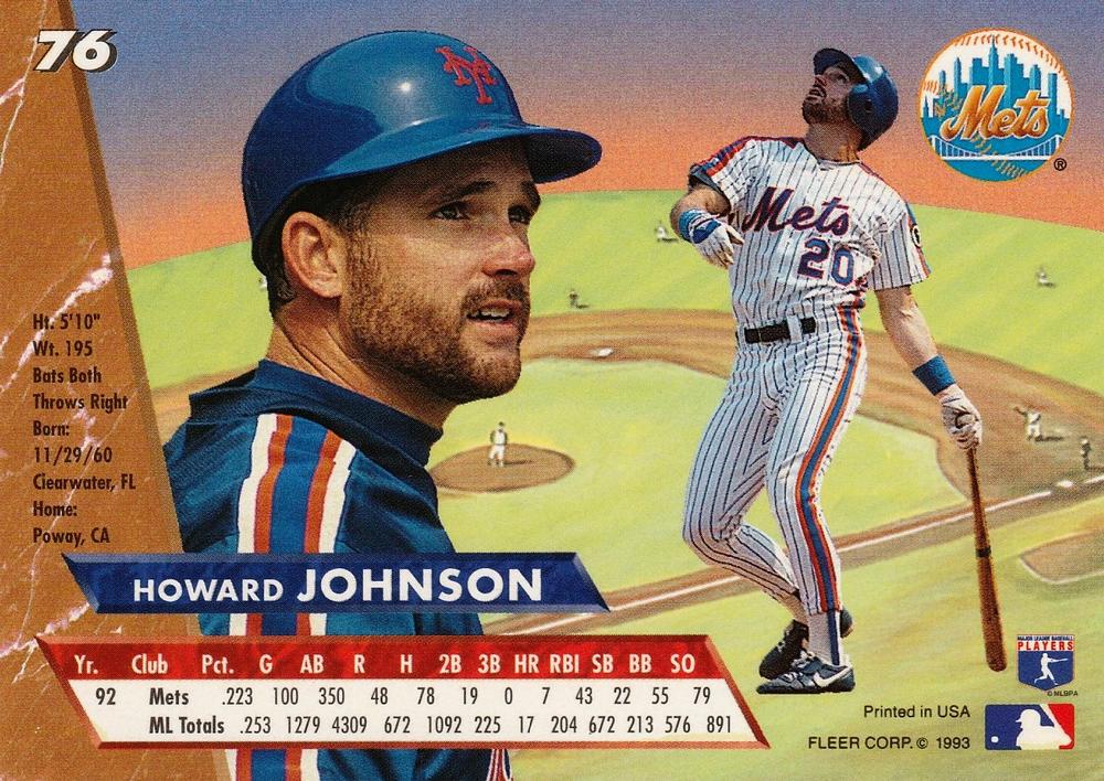 Howard Johnson  baseball card collectible - Main Image 2