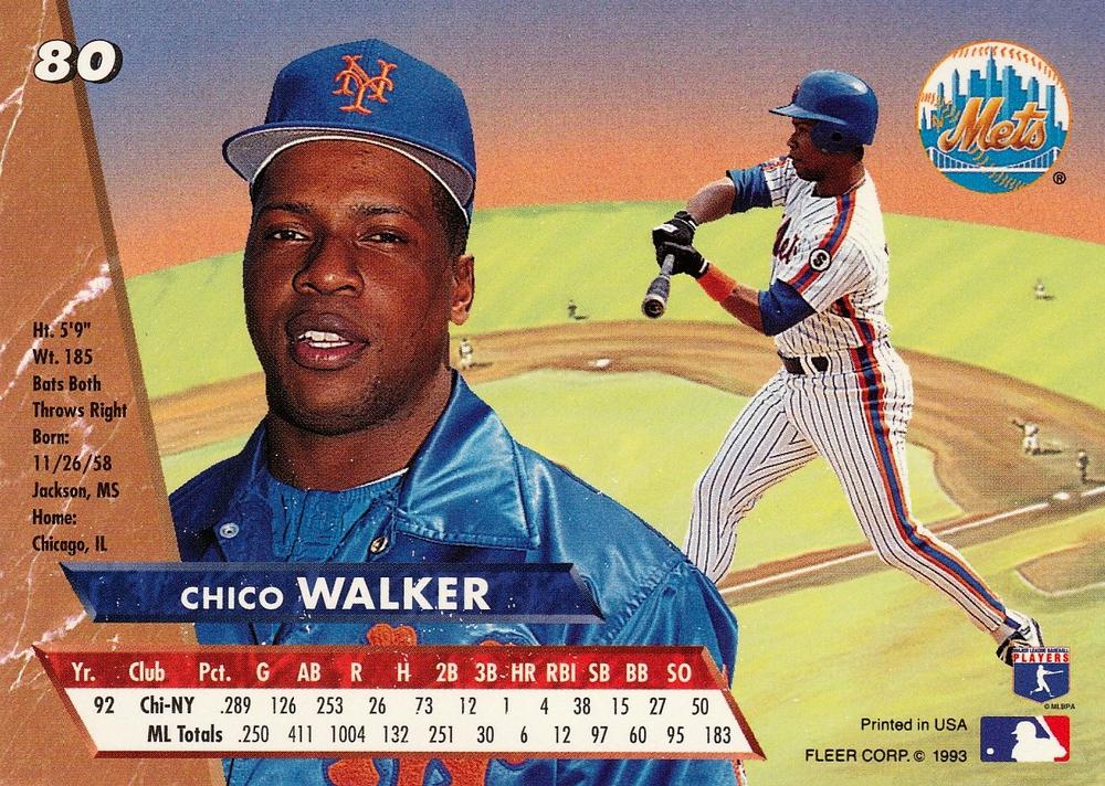 Chico Walker  baseball card collectible - Main Image 2