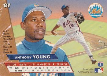 Anthony Young  baseball card collectible - Main Image 2
