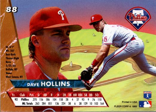 Dave Hollins  baseball card collectible - Main Image 2