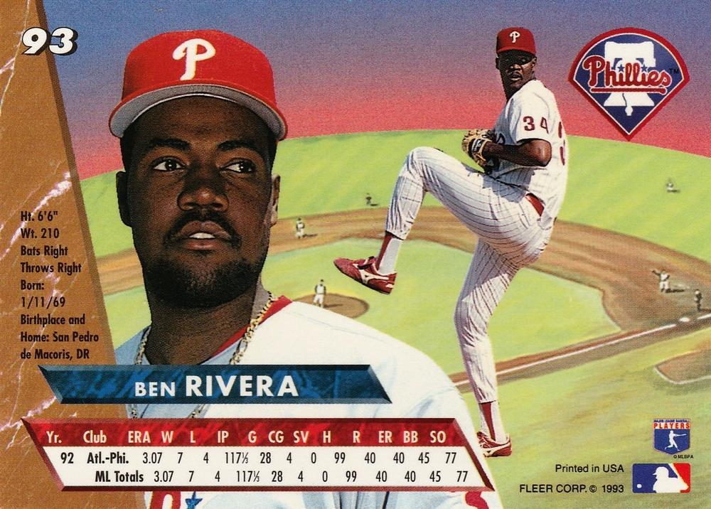 Ben Rivera  baseball card collectible - Main Image 2