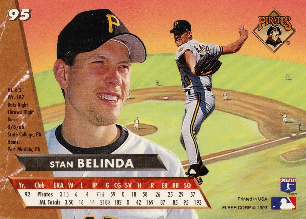 Stan Belinda  baseball card collectible - Main Image 2