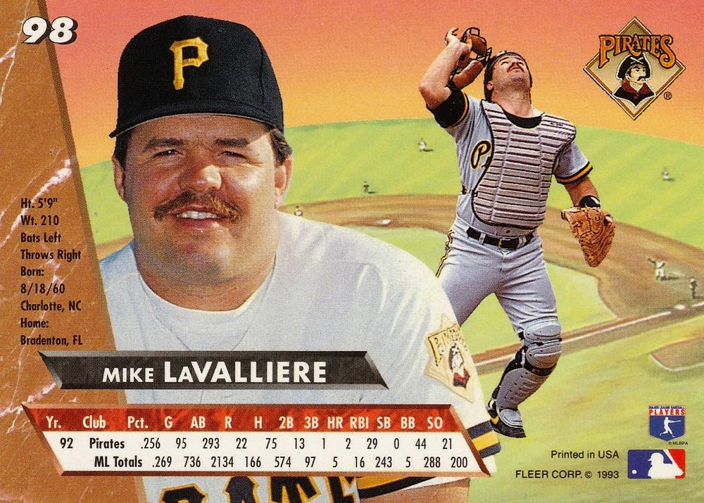 Mike LaValliere  baseball card collectible - Main Image 2