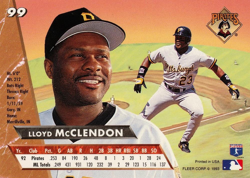 Lloyd McClendon  baseball card collectible - Main Image 2