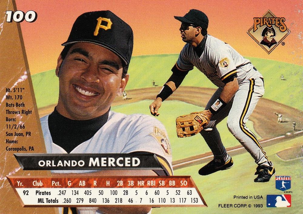 Orlando Merced  baseball card collectible - Main Image 2