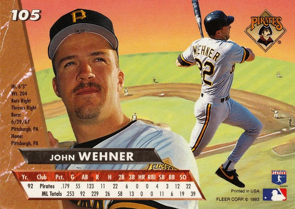 John Wehner  baseball card collectible - Main Image 2