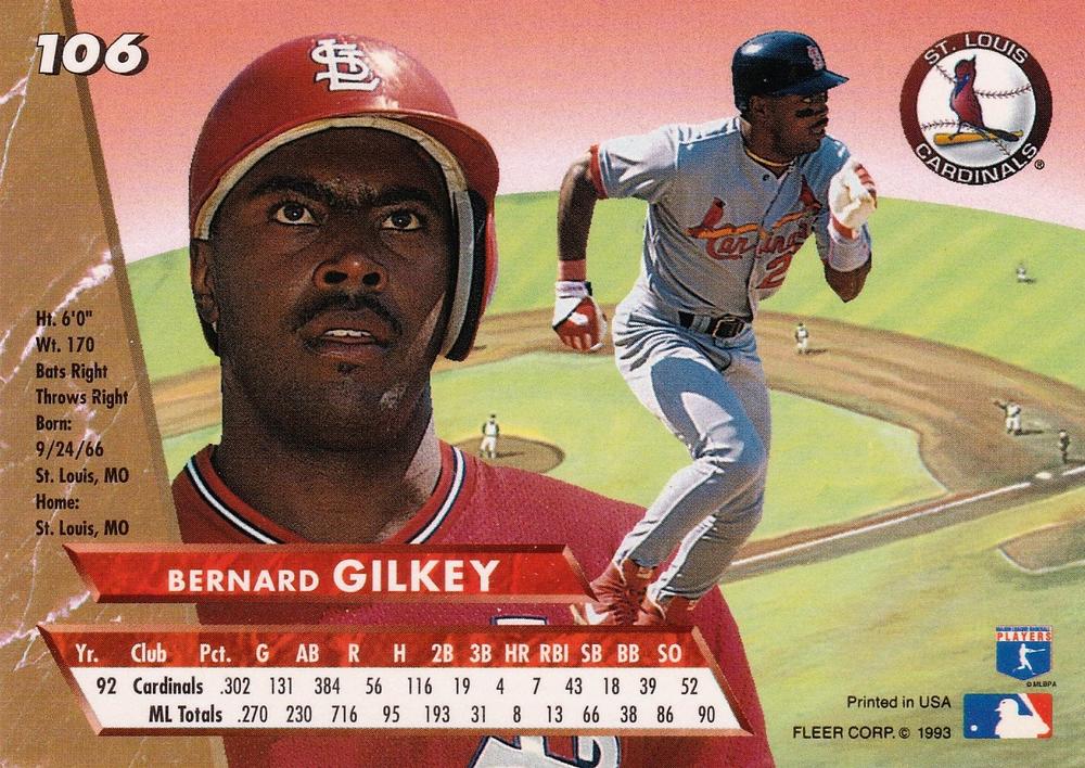 Bernard Gilkey  baseball card collectible - Main Image 2