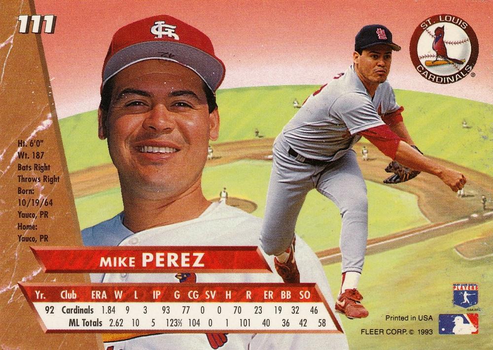 Mike Perez  baseball card collectible - Main Image 2
