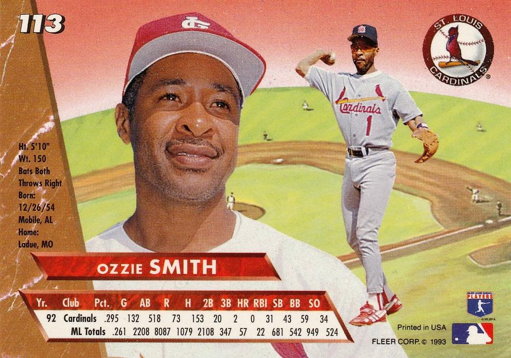 Ozzie Smith  baseball card collectible - Main Image 2