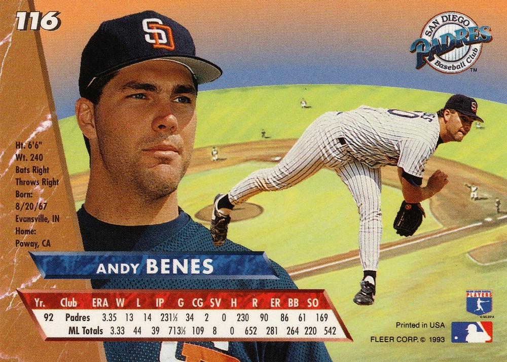 Andy Benes  baseball card collectible - Main Image 2