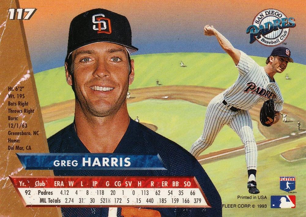 Greg Harris  baseball card collectible - Main Image 2