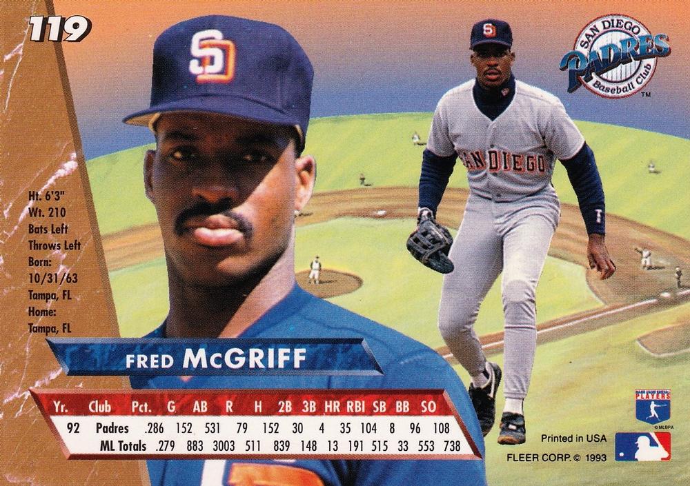 Fred McGriff  baseball card collectible - Main Image 2