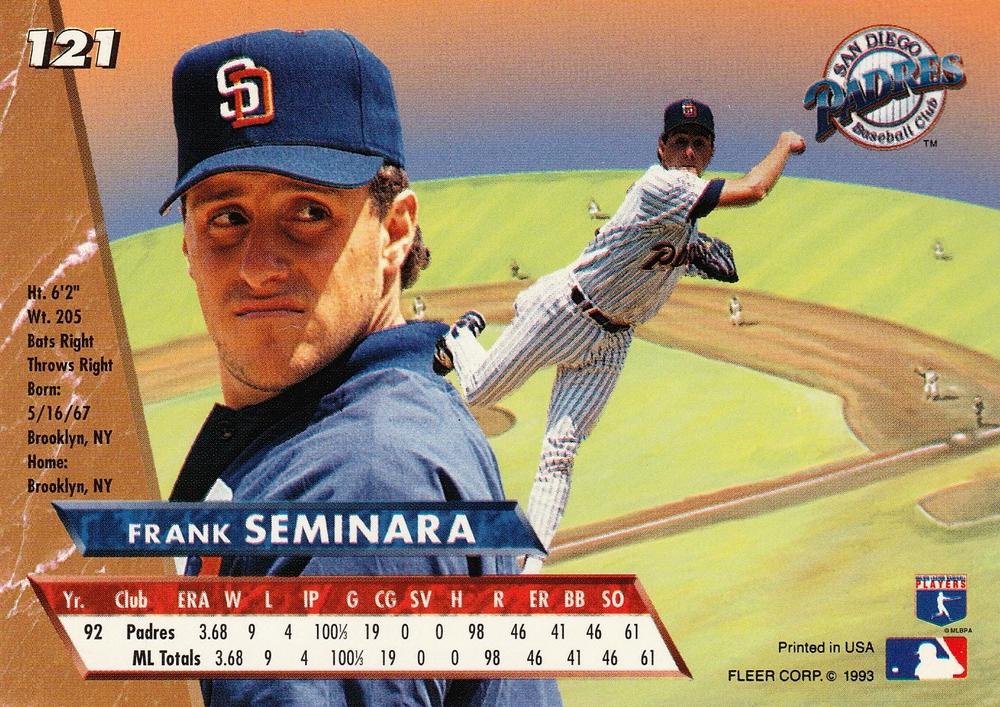 Frank Seminara  baseball card collectible - Main Image 2
