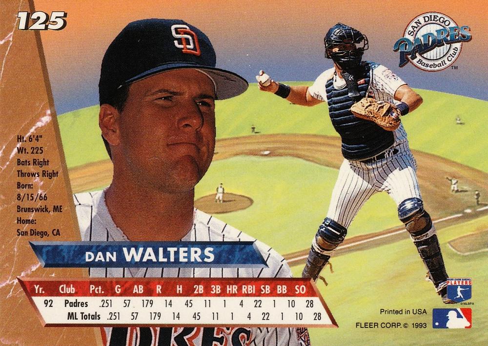 Dan Walters  baseball card collectible - Main Image 2