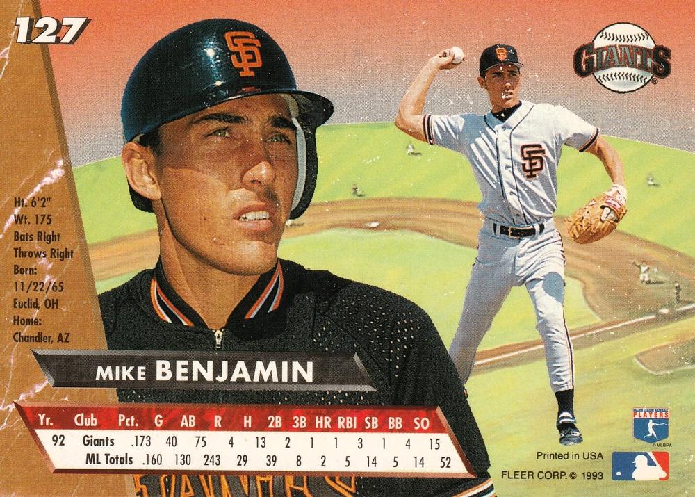 Mike Benjamin  baseball card collectible - Main Image 2